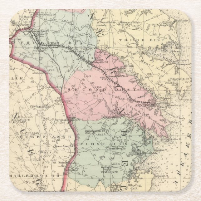 Anne Arundel Rechteckiger Pappuntersetzer (Vorderseite)