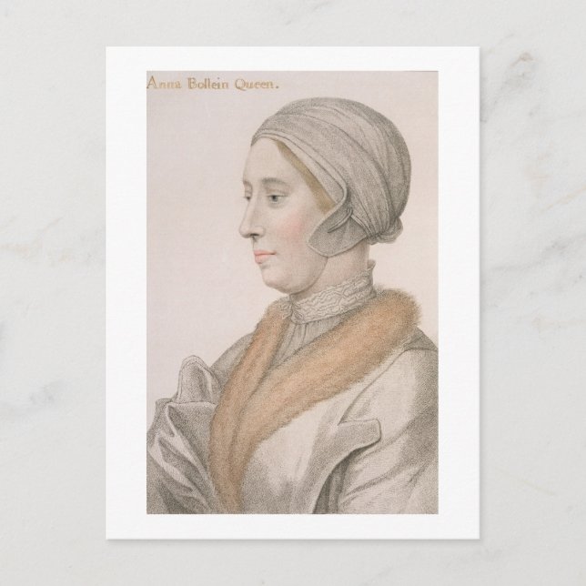 Anne Boleyn (1507-36), Gravur von Francesco Bartol Postkarte (Vorderseite)