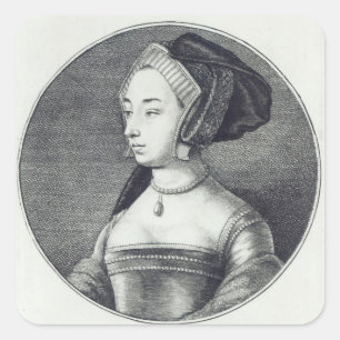 Anne Boleyn, geätzt von Wenzelaus Hollar, 1649 Quadratischer Aufkleber