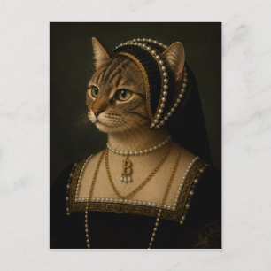 Anne Boleyn Katzenporträt – Tudor-Königin Renaissa Postkarte