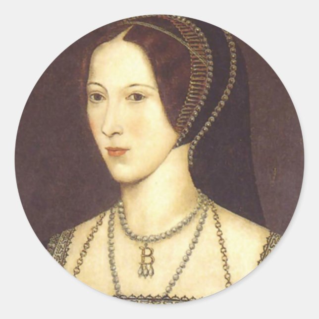 Anne Boleyn Runder Aufkleber (Vorderseite)