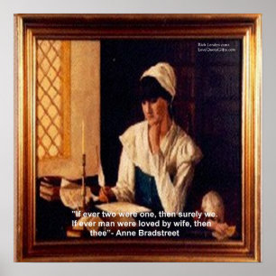 Anne Bradstreet "Von Ehefrau geliebt" Liebeszitat Poster