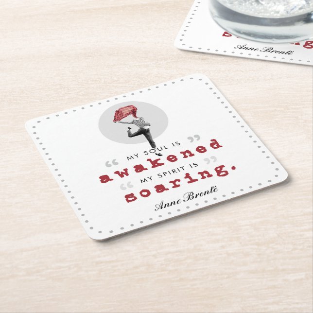 Anne Bronte Gedicht Zitat - Mein Soul ist erwacht Rechteckiger Pappuntersetzer (angewinkelt)