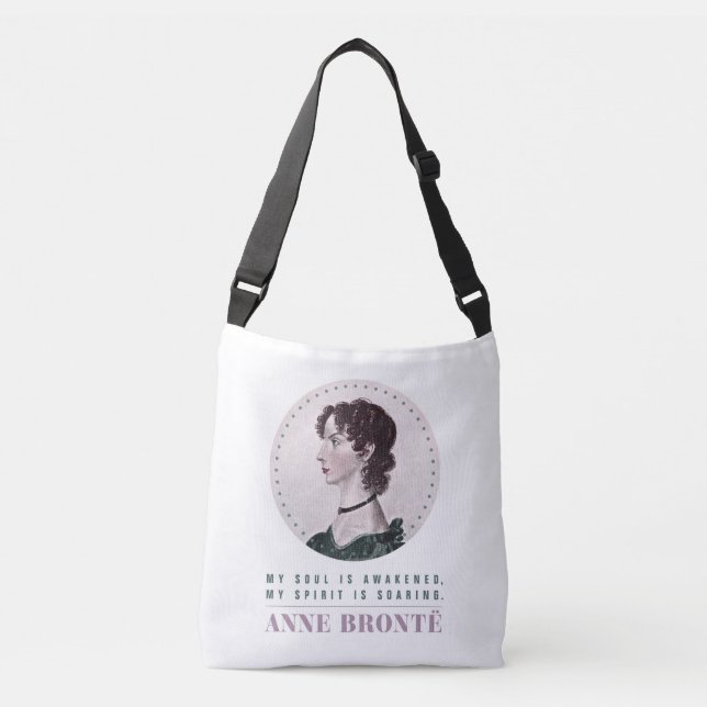 Anne Bronte Portrait und Zitat Mein Soul ist erwac Tragetaschen Mit Langen Trägern (Vorderseite)