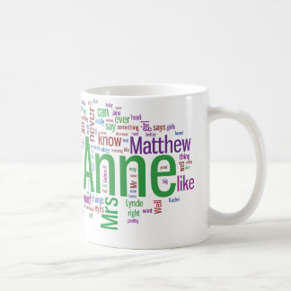 Anne der grünen Giebel-Wort-Wolke Tasse