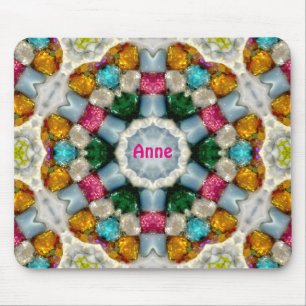 ANNE ~ Farbige Gemische Muster ~ Personalisiert Mousepad