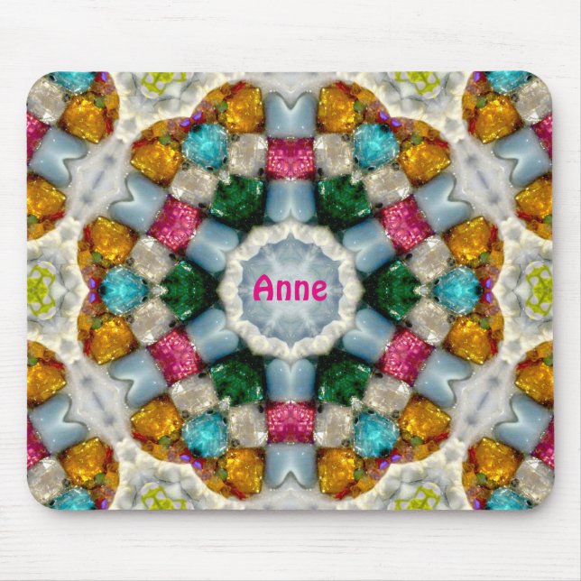 ANNE ~ Farbige Gemische Muster ~ Personalisiert Mousepad (Vorne)