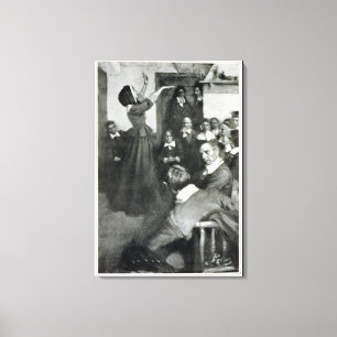 Anne Hutchinson Preaching in ihrem Haus in Boston Leinwanddruck