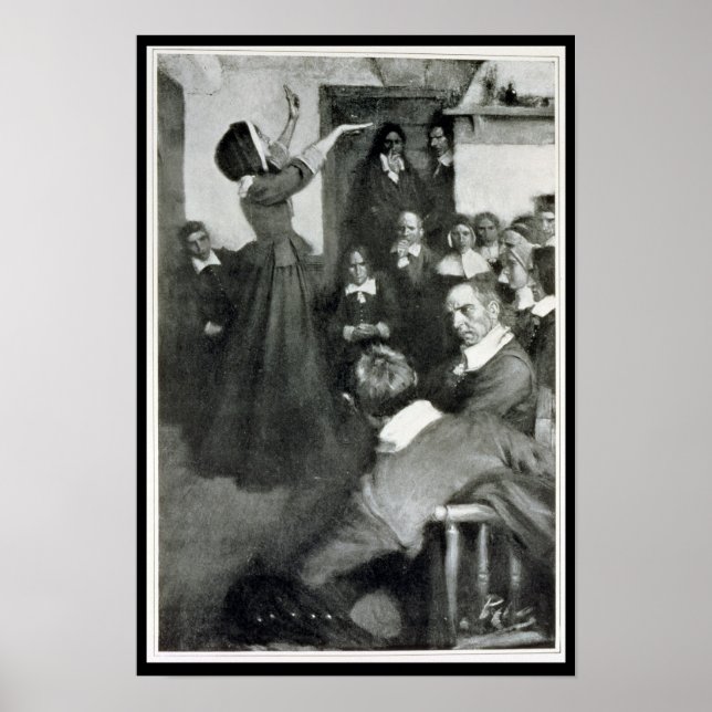 Anne Hutchinson Preaching in ihrem Haus in Boston Poster (Vorne)
