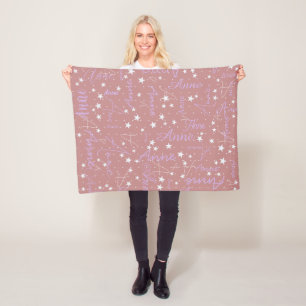 Anne individuelle Name boho Rose stars Fleecedecke