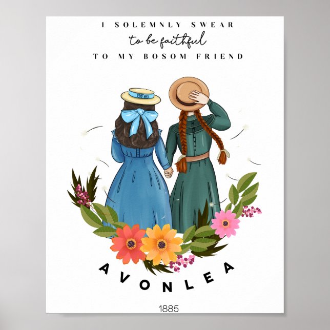 Anne mit E und Diana von Avonlea Green Gables Poster (Vorne)