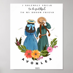 Anne mit einem E und Diana aus Avonlea Green Gable Poster