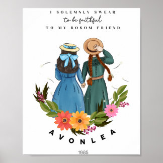 Anne mit einem E und Diana aus Avonlea Green Gable Poster