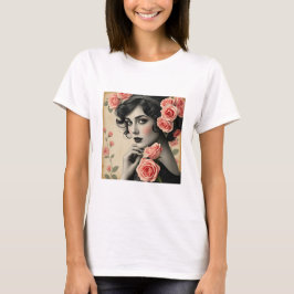 Anne mit Rose Vintag Retro 20 T-Shirt