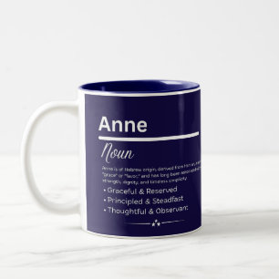 Anne Personalisierter Mädchenname Bedeutung Kaffee Zweifarbige Tasse