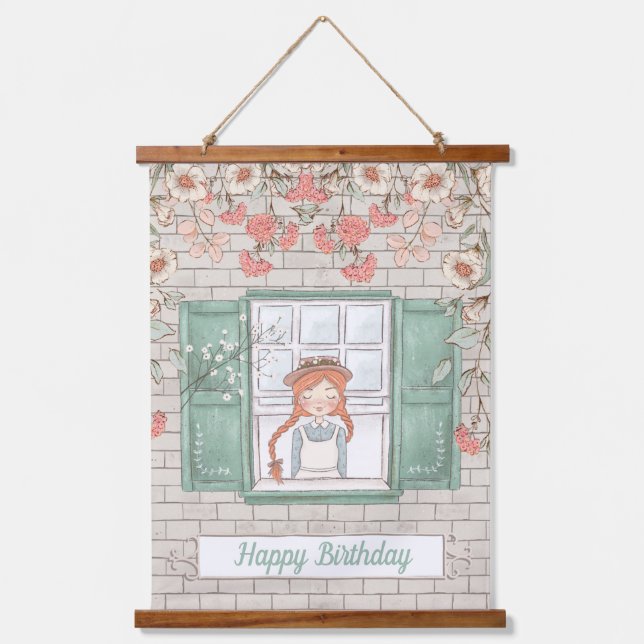 Anne von Green Gables Birthday Hanging Tapestry Wandteppich Mit Holzrahmen (Vorderseite)