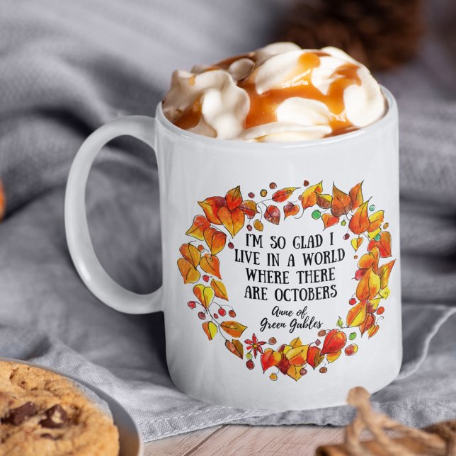 Anne von Green Gables Herbstoctobers Herbst Buchwü Kaffeetasse (This Anne of Green Gables mug makes great decor for a bookworm!)