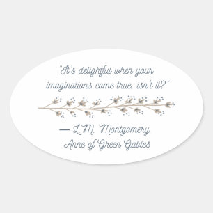 Anne von Green Gables Inspiriert Oval Sticker