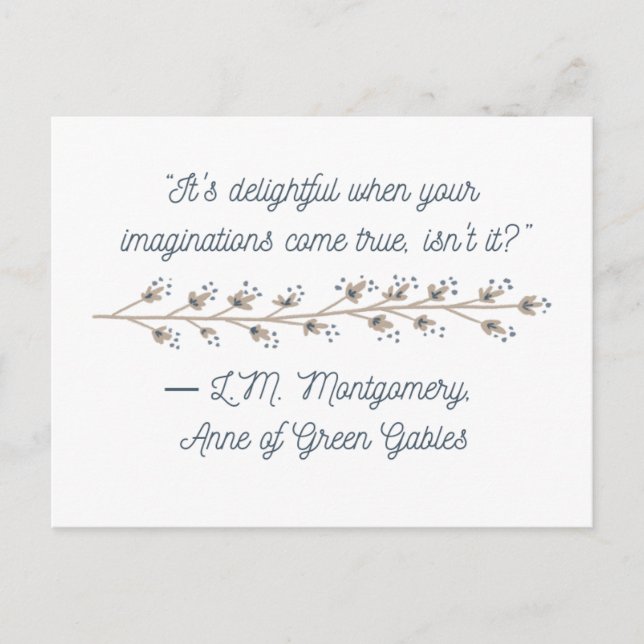 Anne von Green Gables Inspiriert Postkarte (Vorderseite)