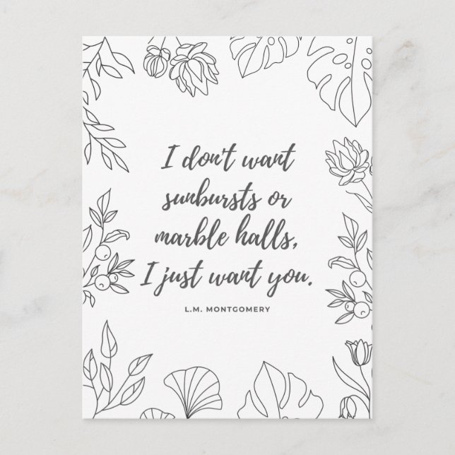 Anne von Green Gables Zitat Postkarte (Vorderseite)