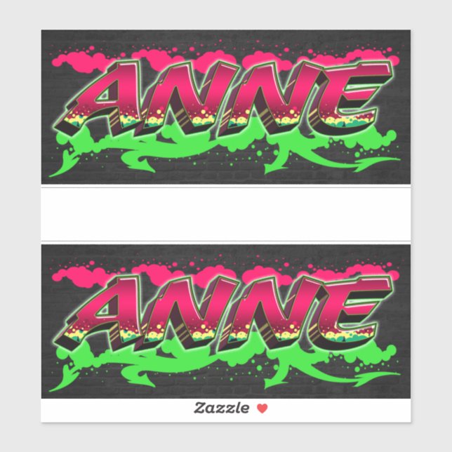Anne Vorname Name Graffiti Aufkleber Sticker (Blatt)