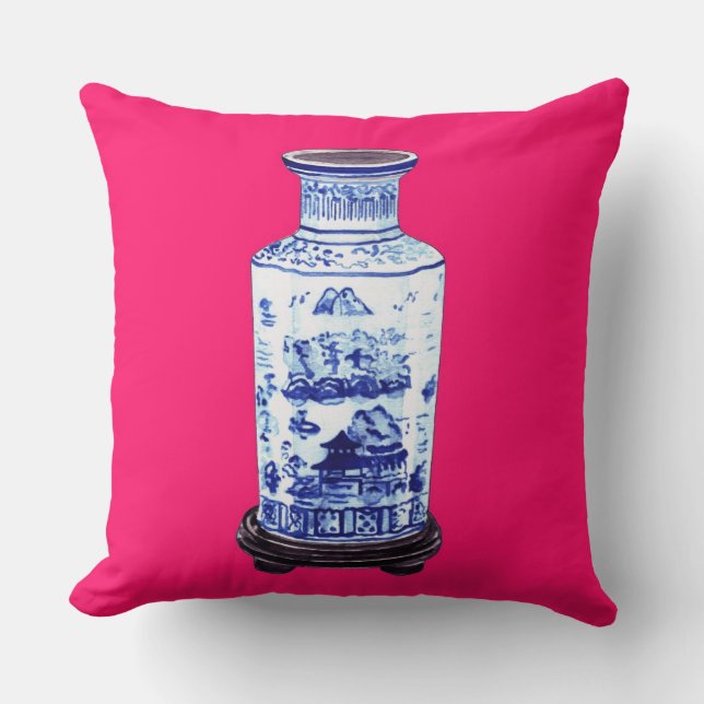 ANNECHOVIE CHINESISCHES VASEN-KISSEN KISSEN (Vorderseite)