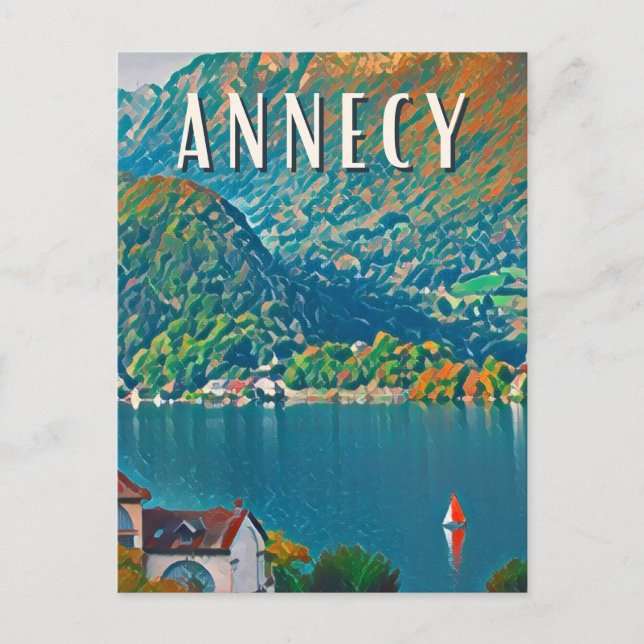 Annecy Foto Vintage Postkarte (Vorderseite)