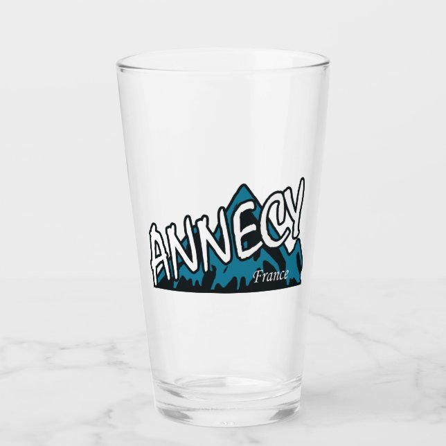 Annecy France Mountains Glas (Vorderseite)