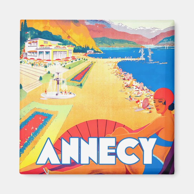 Annecy France Vintage Reise Magnet (Vorne)