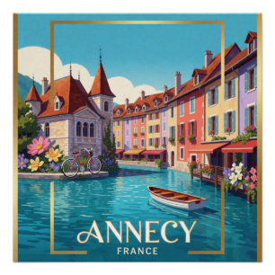 Annecy Frankreich Historisches Reisen Poster