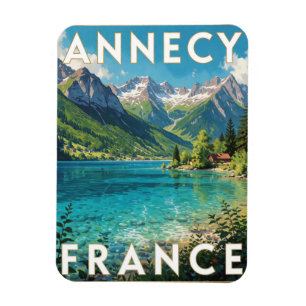 Annecy Frankreich Kristallsee Alpen Reise Blick Magnet