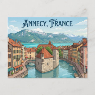 Annecy Frankreich Reise Postkarte