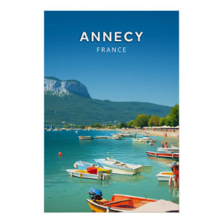 Annecy, Frankreich, Retro-Chic Poster