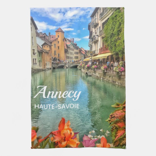 Annecy Old Town Geschirrtuch (Vertikal)