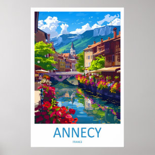 Annecy Park Nationaler Reise-Ski-Poster Vintage Poster