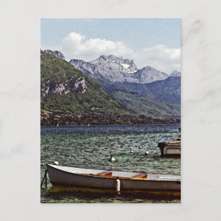 Annecy See mit Bergen im Hintergrund Postkarte