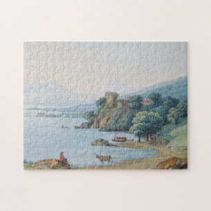 Annecy See mit Schloss durch Karl Ludwig Hackert Puzzle