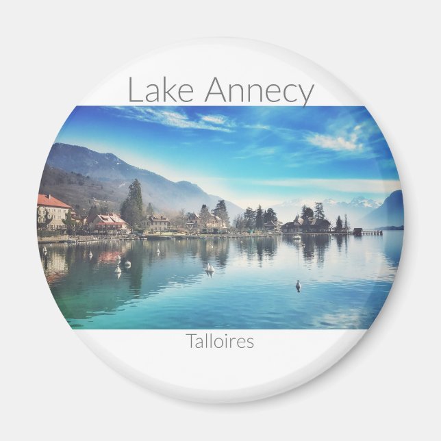 Annecy-See - Talloires, Haute-Savoie-Rundmagnet Magnet (Vorne)