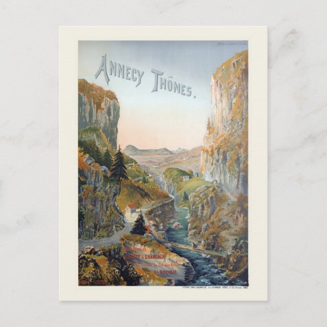 Annecy Thônes Vintage Poster 1899 Postkarte (Vorderseite)