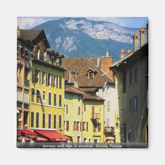 Annecy und Alpen im Sommer, Savoie, Frankreich Magnet (Vorne)