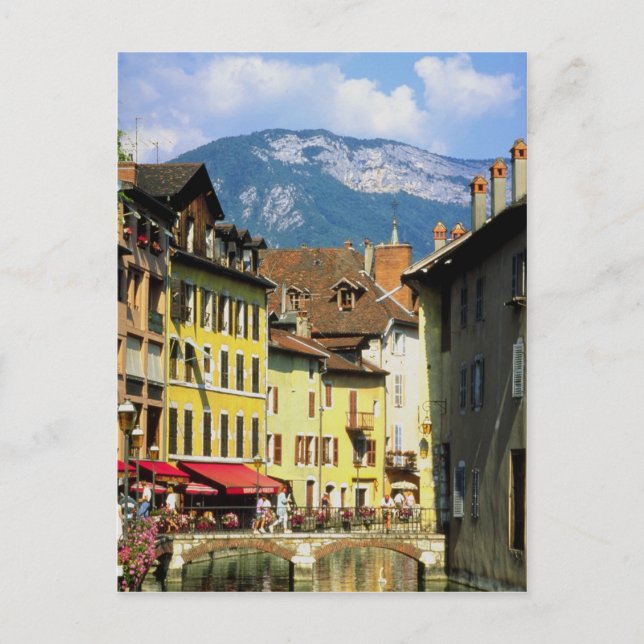 Annecy und Alpen im Sommer, Savoie, Frankreich Postkarte (Vorderseite)
