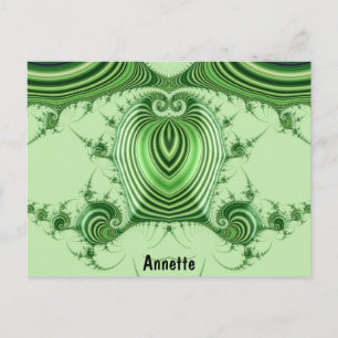 ANNETTE ~ 3D-Designmuster ~ Weihnachtsgrün ~ Postkarte