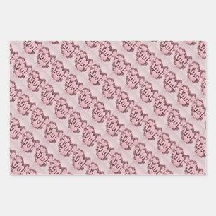 Annie 3D Pink Hearts Wrapping Paper Set Geschenkpapier Set