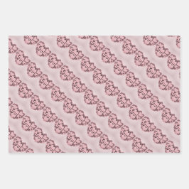 Annie 3D Pink Hearts Wrapping Paper Set Geschenkpapier Set