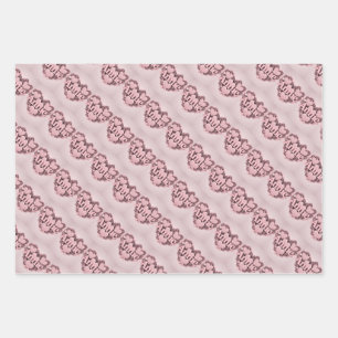 Annie 3D Pink Hearts Wrapping Paper Set Geschenkpapier Set