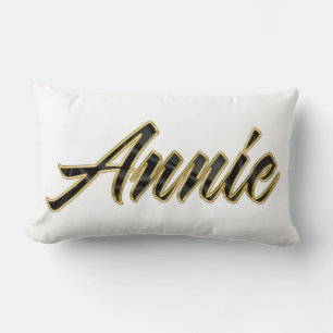 Annie black gold Lettering Kissen Deko