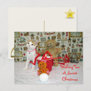 Annie Cat Gingerbread Weihnachten Postkarte