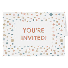 Annie Confetti Watercolor Dots Birthday Invite