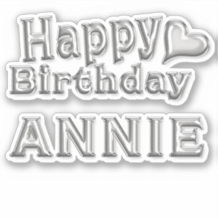 Annie Happy Birthday silver Aufkleber Sticker