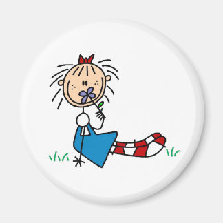 Annie in Gras mit Blume Magnet